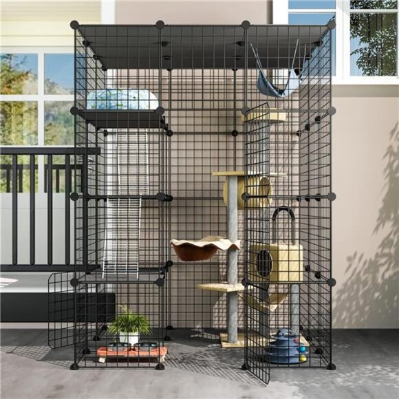 Outdoor Cat Enclosure Catio w/ Super Large Enter Door Cat Playpen